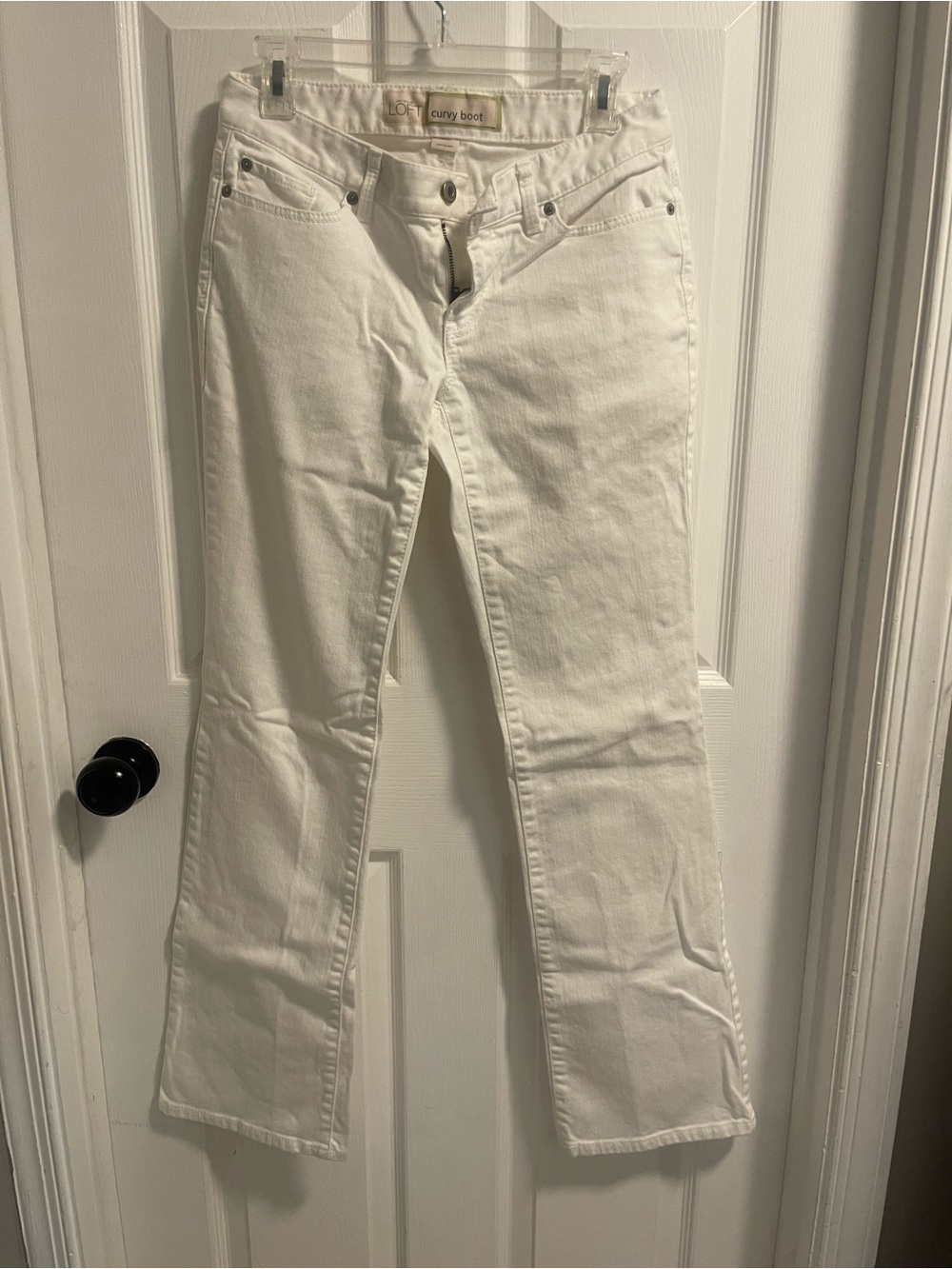 Ann Taylor White Boot-Cut Jeans